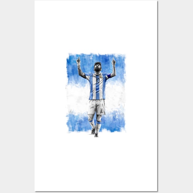 Leo Messi -  Argentina - Football Artwork Wall Art by barrymasterson